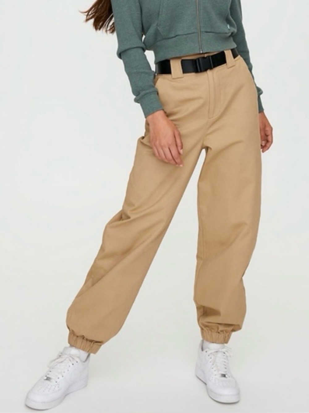AritziaTna Beige Utility cargo with Black Webbing Belt Like new Small